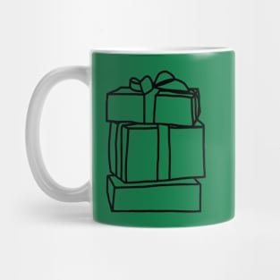 Stack of Three Wrapped Gift Boxes for Christmas Mug